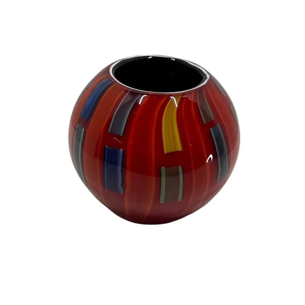 Gorgeous Designs Red Art Glass Vase‎ 4.5